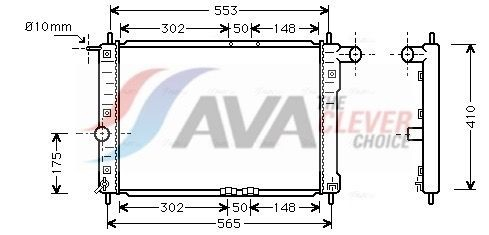 DW2039 AVA Radiador de esfriamento de motor